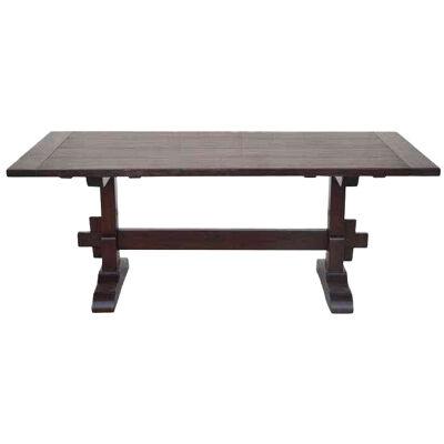 Expandable Walnut Trestle Table, Built to Order by Petersen Antiques