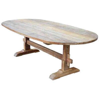 Racetrack Farm Table Made from Reclaimed Pine