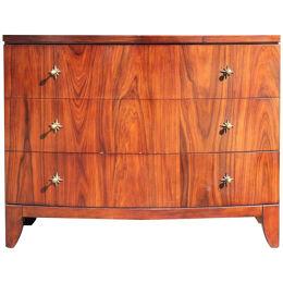 Late 20th Century Small Curved Modern Rosewood Three-Drawer Chest