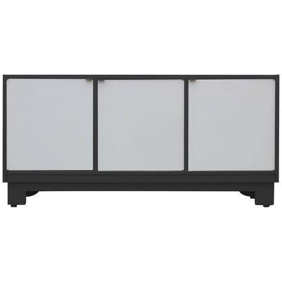 Mid-Century Modern Clean Lined Black and Grey Cabinet or Sideboard
