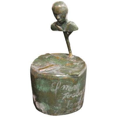 De la Rosa Surrealist Figurative Bronze Sculpture 20th Century