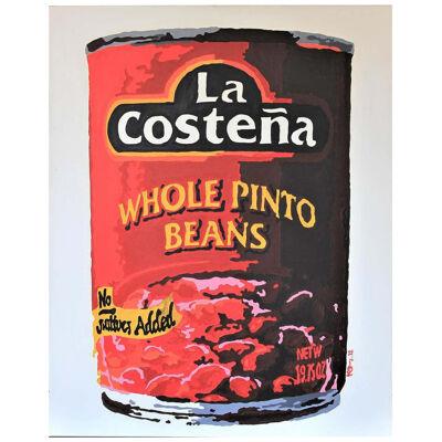 Mario Humberto Kazaz “Can of Beans” Red Toned Andy Warhol Inspired Pop Art 21C