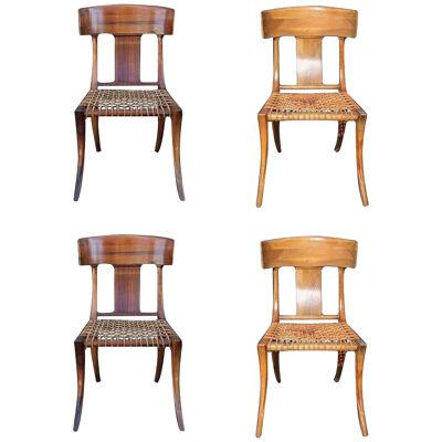 Kreiss Klismos Bleached Wood Dining Chairs - Set of 4