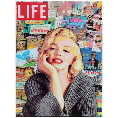 “Marilyn Life Magazine” Mixed Media Pop Art Resin Collage by Jim Hudek