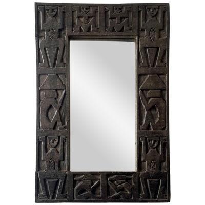 A Hand Carved African Mirror