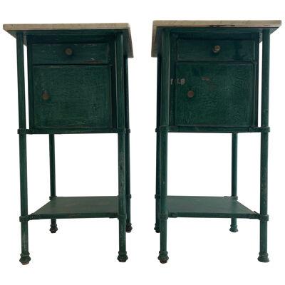 A Pair of Metal Side Tables