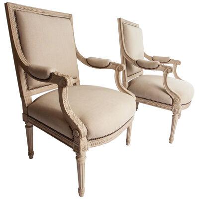 A Pair of French Louis XV1 Armchairs 