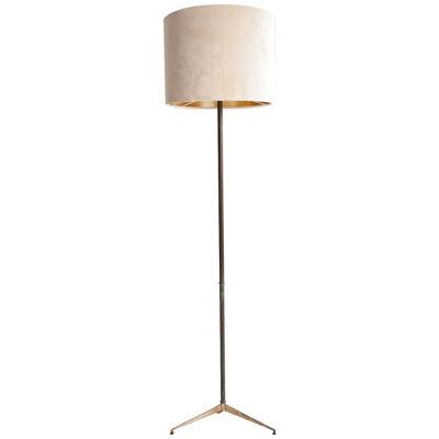 A French Mid Century Brass Floor Lamp