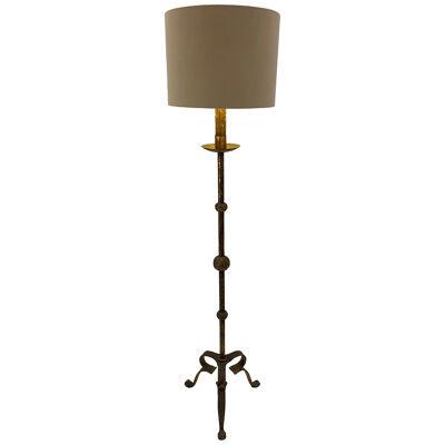 A Gilded Iron Standard Lamp