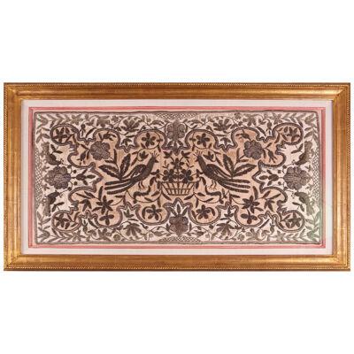 A late 19th century century N Indian metal-thread embroidery panel