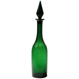 A late 19th century green decanter