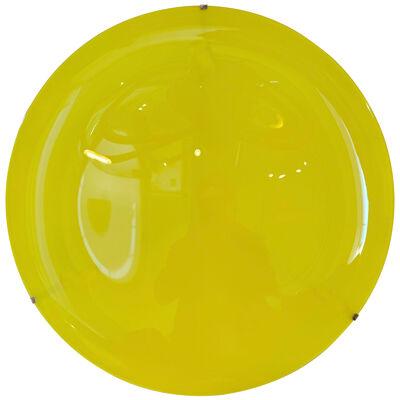 Large Contemporary Curve Concave Yellow Mirror, Italy