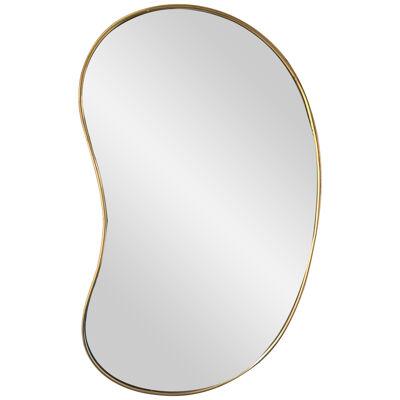 Brass Free Form Haricot Mirror. Italy, 1950s