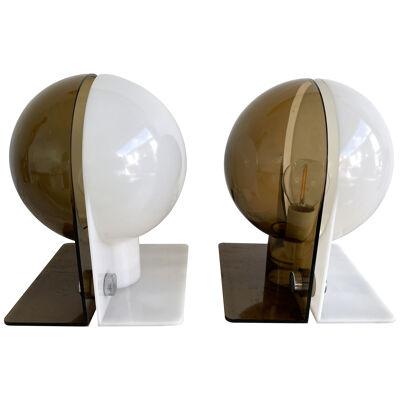 Pair of Lucite Lamps Sirio by Brazzoni Lampa for Harvey Guzzini. Italy, 1970s