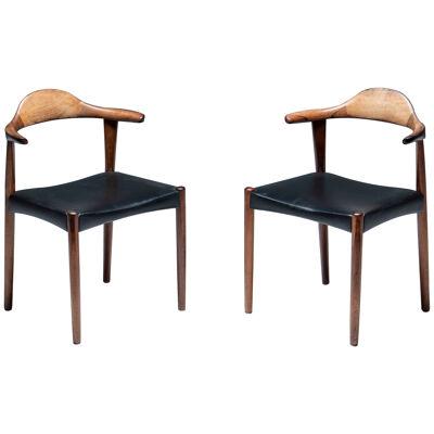 Pair of Bull-Horn Dining Chairs, Jacob Hermann, 1960's, DENMARK