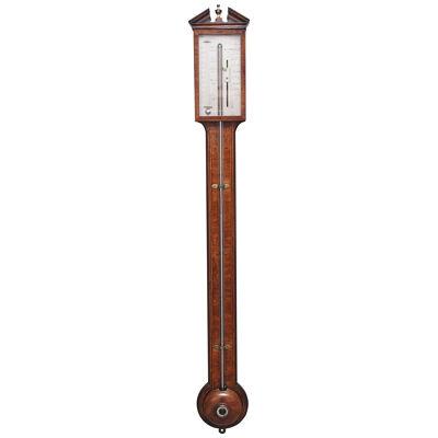 19th Century mahogany stick barometer by Girolimo of London
