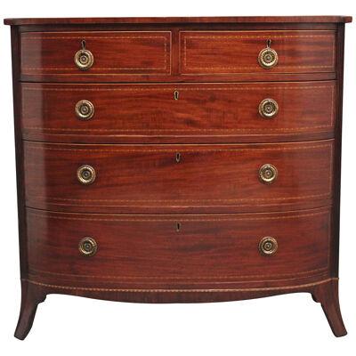 19th Century inlaid mahogany bowfront chest of drawers
