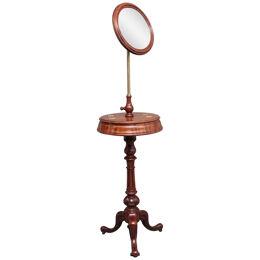 19th Century mahogany telescopic shaving mirror