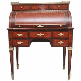 19th Century French Kingwood cylinder desk