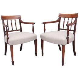 Pair of 19th Century mahogany armchairs