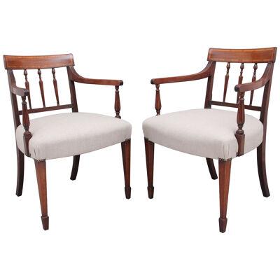 Pair of 19th Century mahogany armchairs