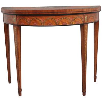 Early 19th Century painted satinwood card table