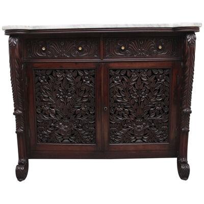 19th Century carved Anglo Indian cabinet