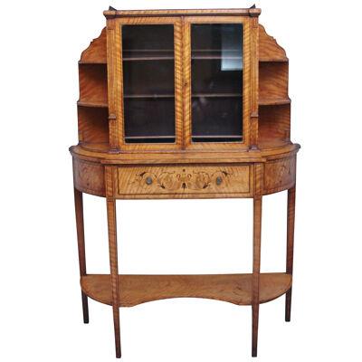 19th Century satinwood display cabinet