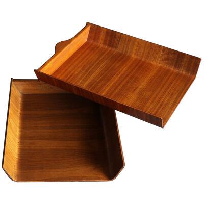 Florence Knoll Molded Plywood Architectural Letter Tray, circa 1960