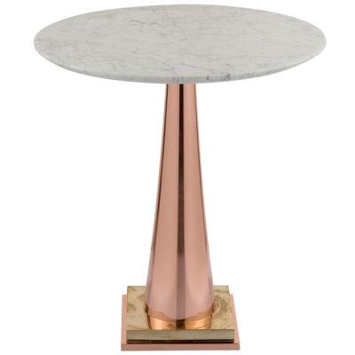 I-conic round brass bistrot table