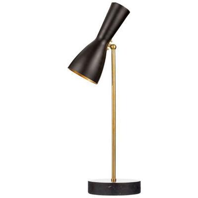 Wormhole jet black brass table Lamp
