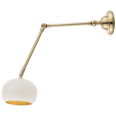Gea brass wall light with jointed arm