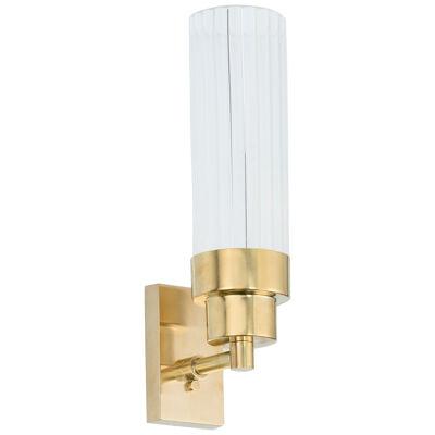 Canneté elongated brass wall light