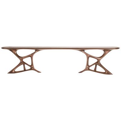Amorph Anika console table in Bronze finish with marble top 