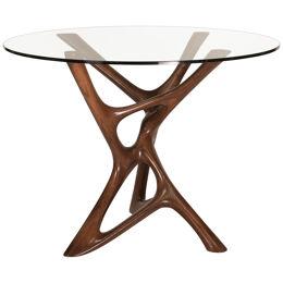 Amorph Ava Center or Dining Table in Solid Wood stained Graphite Walnut wood