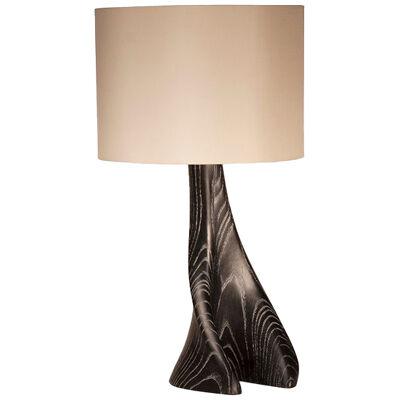 Amorph Nile table lamp in Desert  Night stain with Ivory silk shade