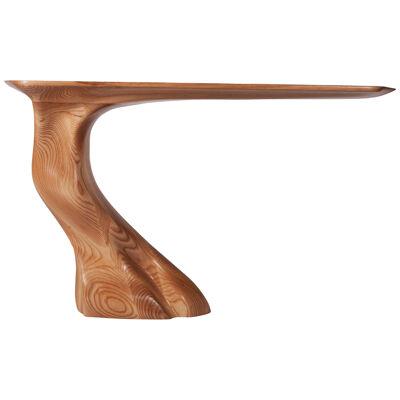 Frolic wall mounted console table in Honey stain on Ash wood
