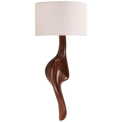 Amorph Oralee Sconces, Natural Walnut with Ivory Sink Shade