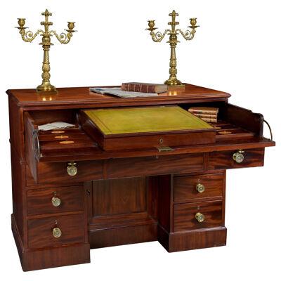 George III Period Mahogany Library Secretaire Desk By Gillows of Lancaster