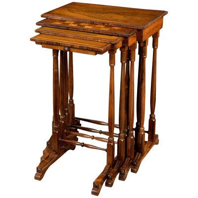 Regency Rosewood Nest or Quartetto of Tables